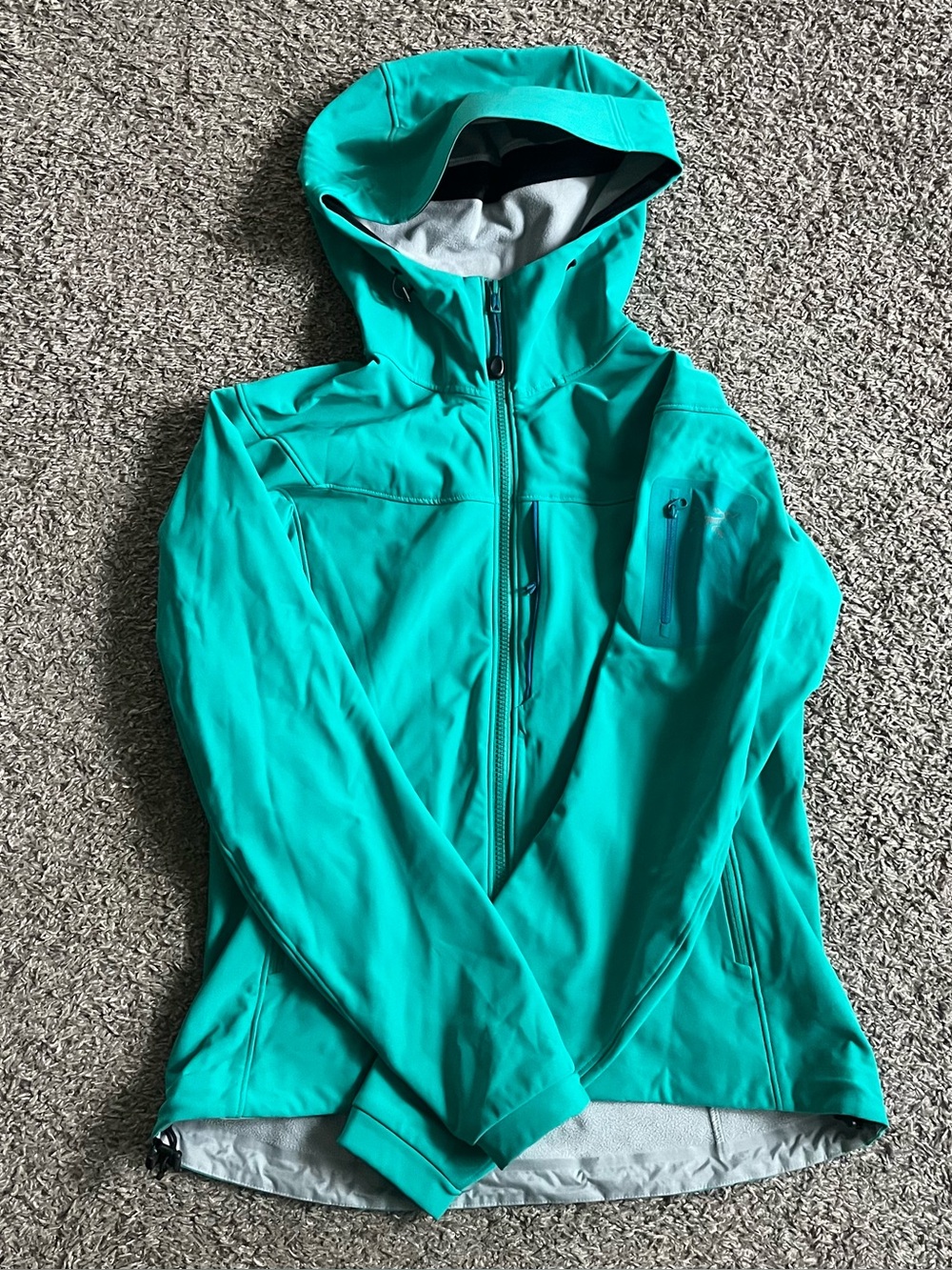 Arc'teryx Women's Gamma MX Softshell Hoodie Jacket Turquoise Medium Zip Up